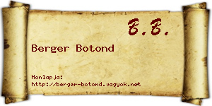 Berger Botond névjegykártya